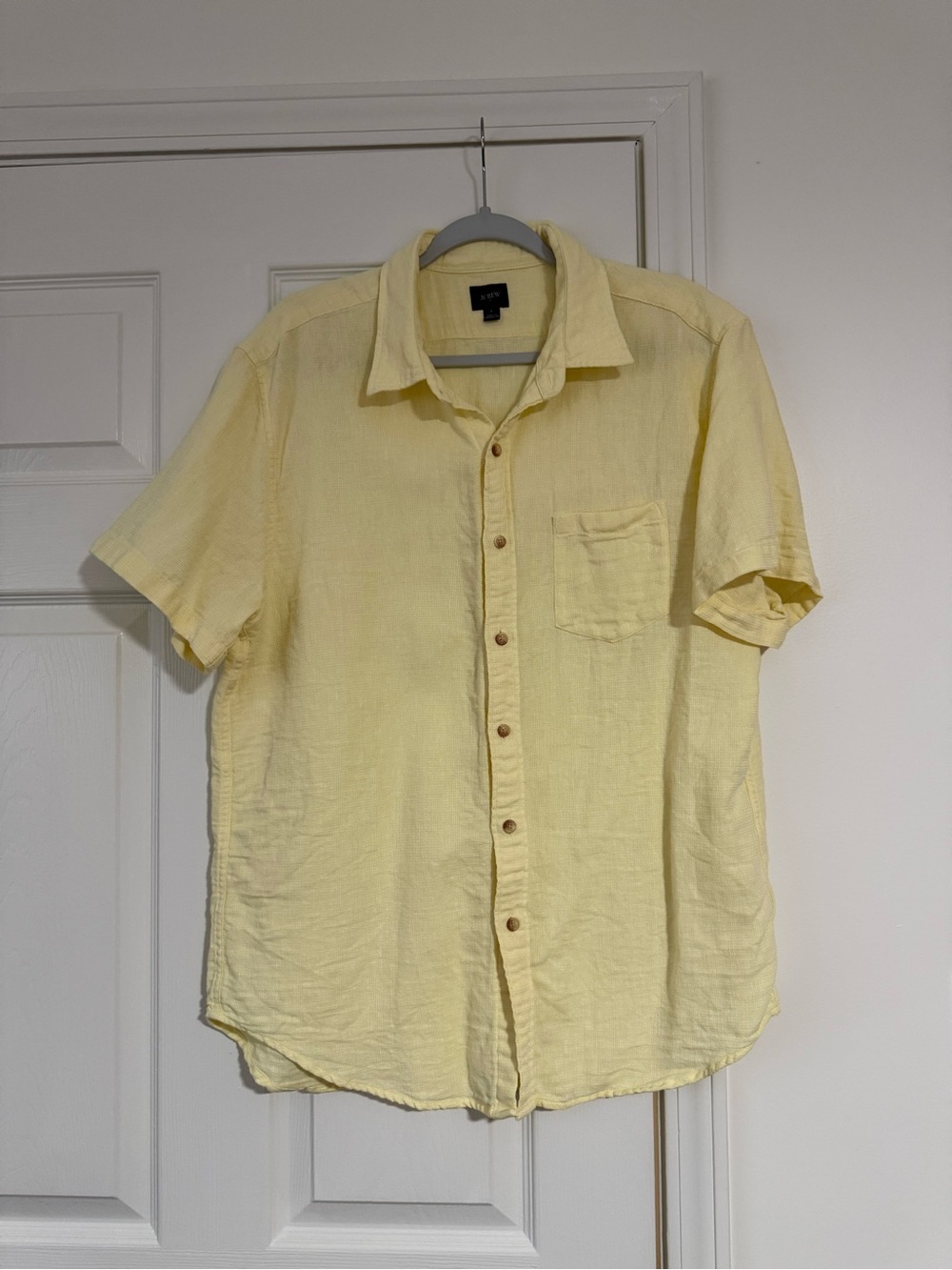 NWOT J. Crew Pale Yellow Short-Sleeve Button-Down Shirt